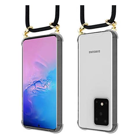 Catena Di Telefoni Cellulari Compatibile Con Samsung Galaxy S20 Ultra In Nero - Coperchio Protettivo In Silicone Con Anelli D'oro, Cinturino In Corda E Custodia Staccabile - Foto 2