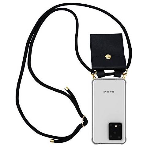 Catena Di Telefoni Cellulari Compatibile Con Samsung Galaxy S20 Ultra In Nero - Coperchio Protettivo In Silicone Con Anelli D'oro, Cinturino In Corda E Custodia Staccabile - Foto 1