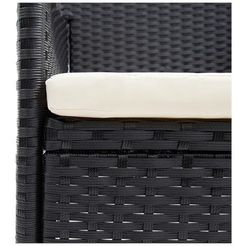 Sedie da Pranzo per Giardino 4 pz in Polyrattan Nero - Foto 2