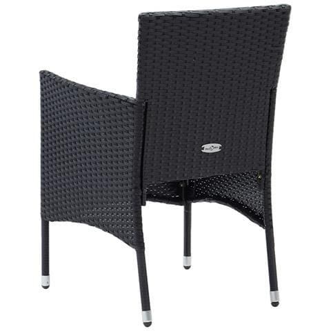 Sedie da Pranzo per Giardino 4 pz in Polyrattan Nero - Foto 8