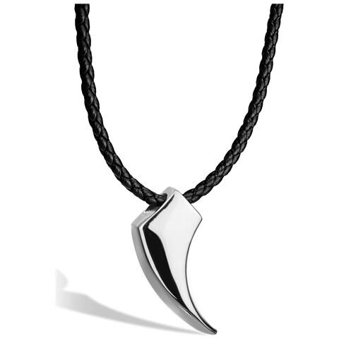 Collana in Pelle per Uomo, ""Wolf"", 60cm, Argento - Foto 1