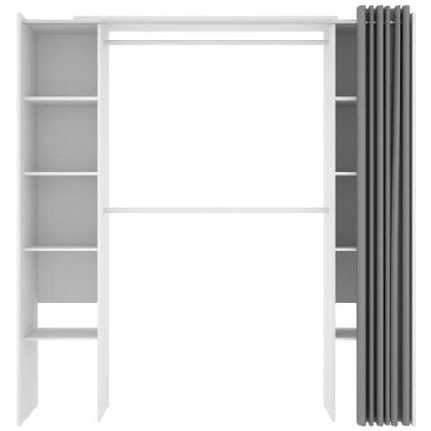 Armadio Guardaroba Welles Con Tenda Bianco - Foto 5