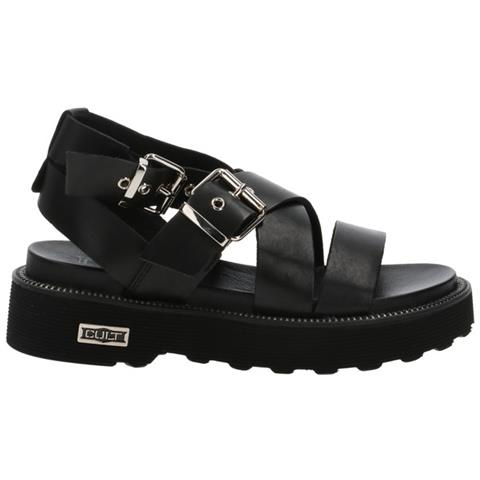 Ziggy 3442 Sandali Zeppa Pelle Fibbia Nero Rock Nero 38 - Foto 1