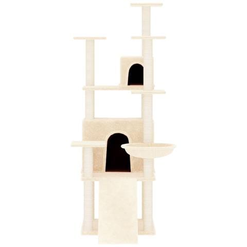 Albero Per Gatti Con Tiragraffi In Sisal Crema 154 Cm - Foto 2