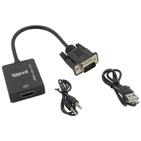 iggual IGG317297 cavo e adattatore video 0,25 m VGA (D-Sub) HDMI Nero - Foto 3