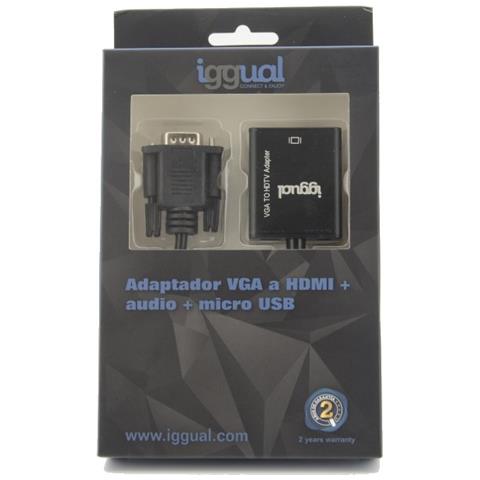 iggual IGG317297 cavo e adattatore video 0,25 m VGA (D-Sub) HDMI Nero - Foto 1