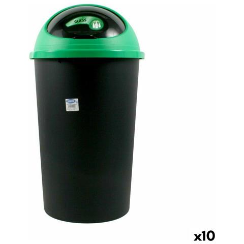 Secchio Per La Spazzatura Tontarelli Big Hoop Nero Verde 50 L 39 X 39 X 72 Cm (10 Unità) - Foto 1