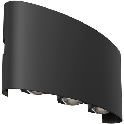 Lampada Da Parete Moderna Da Esterno Metallo Nero Luce Led 6w Ip54 - Foto 1