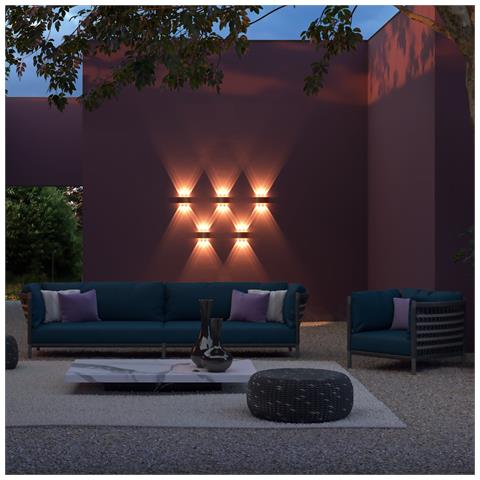 Lampada Da Parete Moderna Da Esterno Metallo Nero Luce Led 6w Ip54 - Foto 2