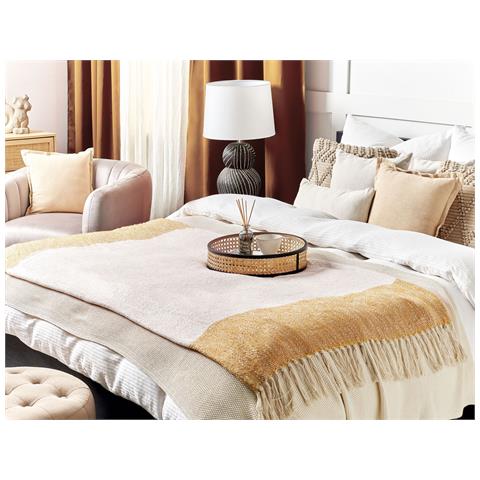 Coperta Salme Tessuto 130 X 170 Cm Beige - Foto 1