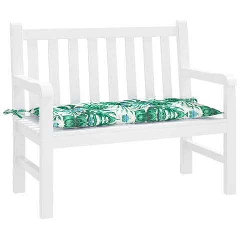 Cuscino Panca Giardino A Foglie 110x50x7 Cm In Tessuto Oxford - Foto 3