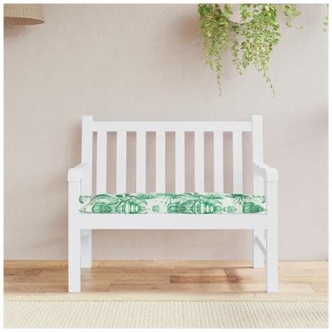 Cuscino Panca Giardino A Foglie 110x50x7 Cm In Tessuto Oxford - Foto 1