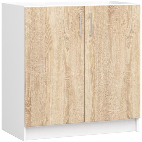 Mobile da cucina per incasso del forno LIMA, 2 ante, 80x44,5x82 cm, Colore Bianco e Sonoma Quercia - Foto 1