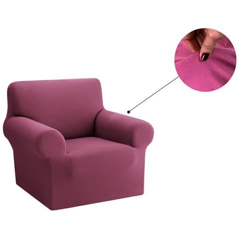 Copridivano Copriseduta Sofà Elasticizzato Tinta Unita Smile Tessuto Millerighe Poltrona Rosa Antico - Foto 1