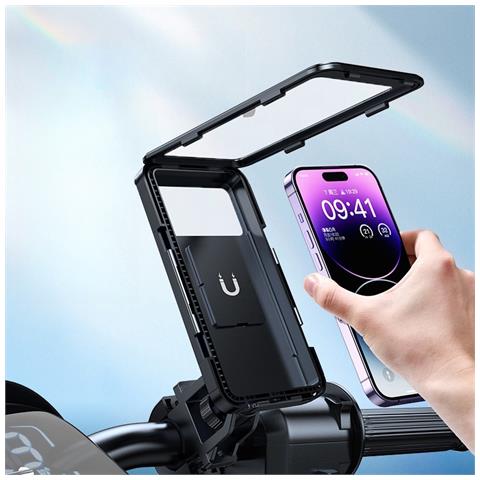 Supporto Per Telefono Magnetico Impermeabile Con Chiusura Completa Per Manubrio - Foto 3