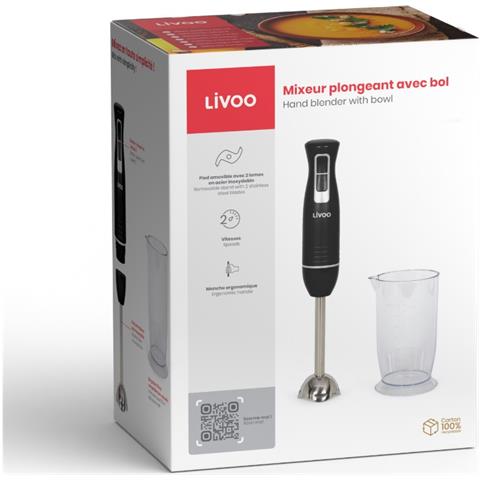 Frullatore ad Immersione DOP245N con Recipiente da 0.7 L Potenza 400 Watt Colore Nero - Foto 5