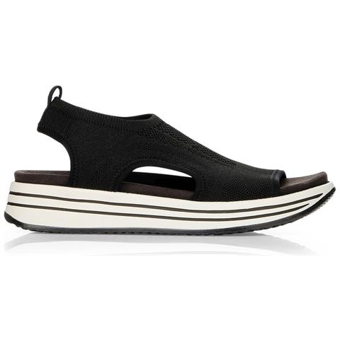 Black Casual Open Sandals Sandali Tessile Scarpe Donna Nero Eu 39, R2955-02 - Foto 1