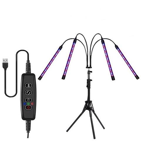 Lampada Per Piante Pieghevole Con Supporto Regolabile E Timer Black - Foto 2