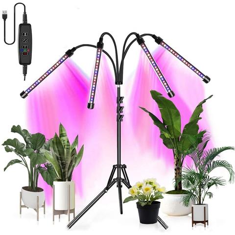 Lampada Per Piante Pieghevole Con Supporto Regolabile E Timer Black - Foto 1
