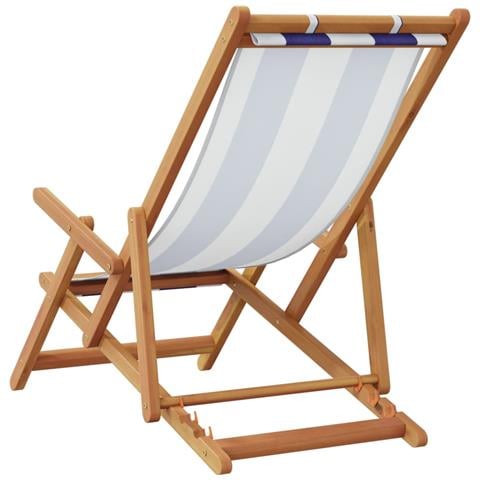 Sedie da Spiaggia Pieghevoli 2 pz Blu e Bianco Tessuto e Legno - Foto 10