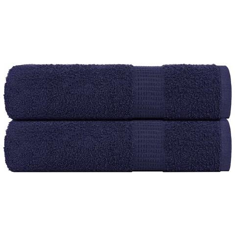 Asciugamani 2 Pz Blu Marino 50x100 Cm 360 G/m 100% Cotone - Foto 1