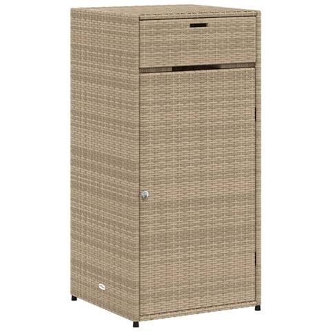 Armadietto Portaoggetti Giardino Beige 55x55x111cm Polyrattan - Foto 1