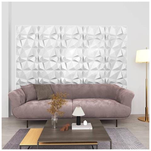 Lusso Casadino - Pannelli Murali 3d 24 Pz 50x50 Cm Bianchi A Diamante 6 M² - Foto 6