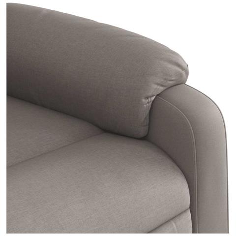 Poltrona Massaggiante Reclinabile Tortora in Tessuto - Foto 9