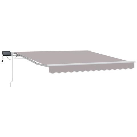 Tenda manuale retrattile  con LED Grigio chiaro 300x250 cm, Tessuto di ricambio per tenda  per telaio 3x2,5 m Grigio chiaro - Foto 1