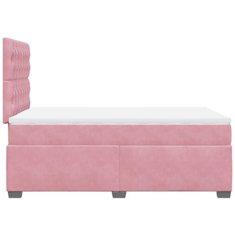 Giroletto a Molle con Materasso Rosa 120x190 cm in Velluto - Foto 9