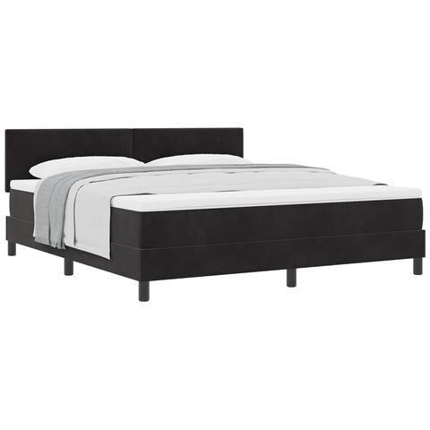 Letto a Rete con Materasso Nero Super King in Velluto - Foto 1