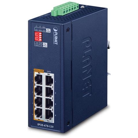 IP30 Industrial 4-port Gigabit Ethernet (10/100/1000) Supporto Power over Ethernet (PoE) Blu - Foto 1