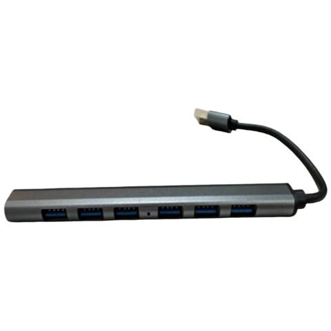 Hub Usb /usb-c Con 1 Usb 3.0 + 6 Usb 2.0 Silver - Foto 1