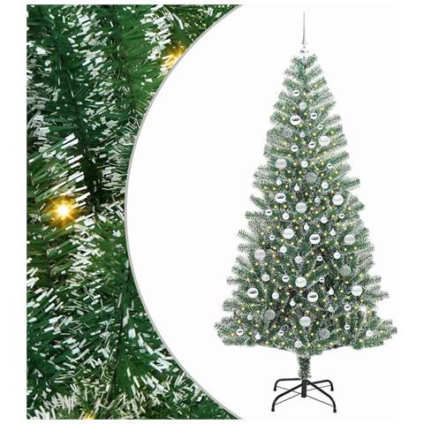 Albero di Natale Artificiale Imbiancato con Luci LED 210 cm - Foto 1