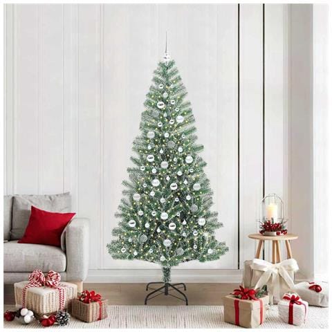 Albero di Natale Artificiale Imbiancato con Luci LED 210 cm - Foto 2