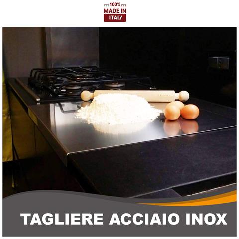 Tagliere Spianatoia In Acciaio Inox Per Uso Alimentare - Varie Misure - Profondità 60 (l70 X P60 X 3cm) - Foto 1