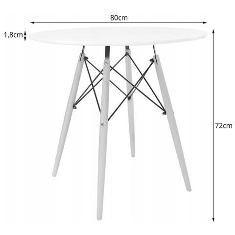Set da pranzo Valora | Tavolo rotondo bianco KOVA da 80 cm + 4 sedie grigie WAKO - Foto 8