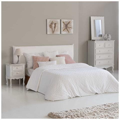 Comodino In Legno Con 2 Cassetti Bianchi 42x34x57.h Cm - Foto 2