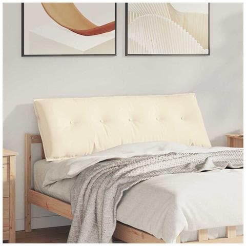 Cuscino per Schiena Crema 140 x 50 cm Tessuto in Cords - Foto 2