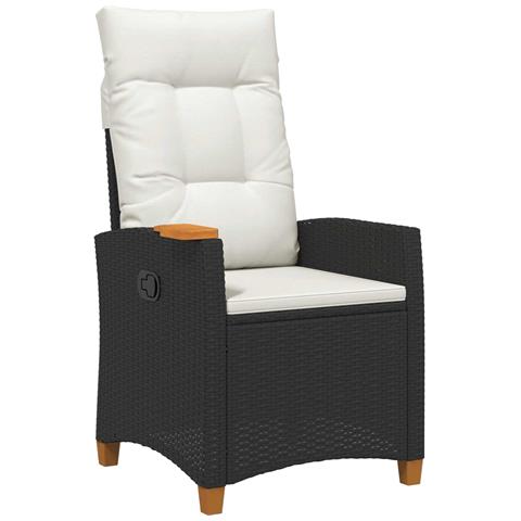 Poltrona reclinabile con tavolino 62 x 64 x 112 cm polyrattan - Foto 1