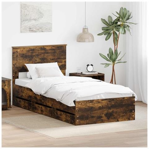 Struttura del letto con cassetto Rovere fumé 90 x 190 cm - Foto 2