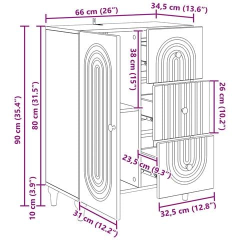 Credenza Bianco Lucido 66 x 34,5 x 90 cm Legno ingegnerizzato - Foto 9