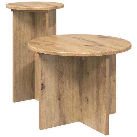 Set tavolini 2 pcs Rovere Artigianale Legno ingegnerizzato - Foto 1