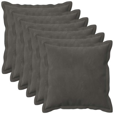 Cuscino con cuscino HOUTEN 6 pz Grigio Scuro Velluto - Foto 1