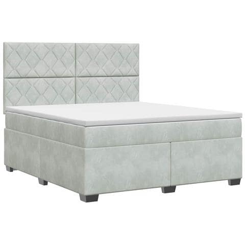 Letto box spring con materasso Grigio Chiaro 140 x 190 cm - Foto 1