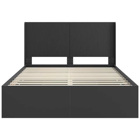 Struttura del letto con stoccaggio e testata Nero 120 x 190 cm - Foto 10