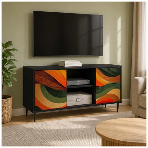 Mobile TV BONN 102 x 33 x 51 cm Rovere Nero - Foto 2