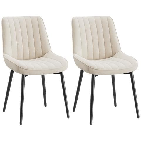 Set Di 2 Sedie Da Pranzo Seduta Imbottita 50x56x83cm - Beige - Foto 1