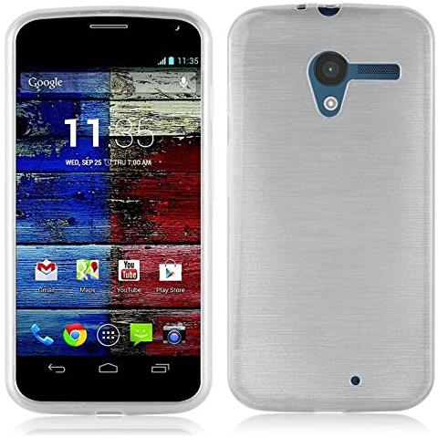 Custodia Compatibile Con Motorola Moto X In Argento - Coperchio Protettivo In Silicone Tpu Flessibile Con Design Spazzolato - Foto 1