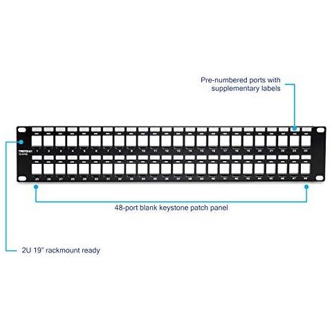 48-port Blank Keystone 2u Hd Patch Panel Tc-kp48 Cat 5 5e 6 6a 2u 19 Pollici Rackmount Ready Hd Keystone Rete Patch Panel Consigliato Con Tc-k25c6 Tc-k50c6 Cat6 Keystone Jacks - Foto 4